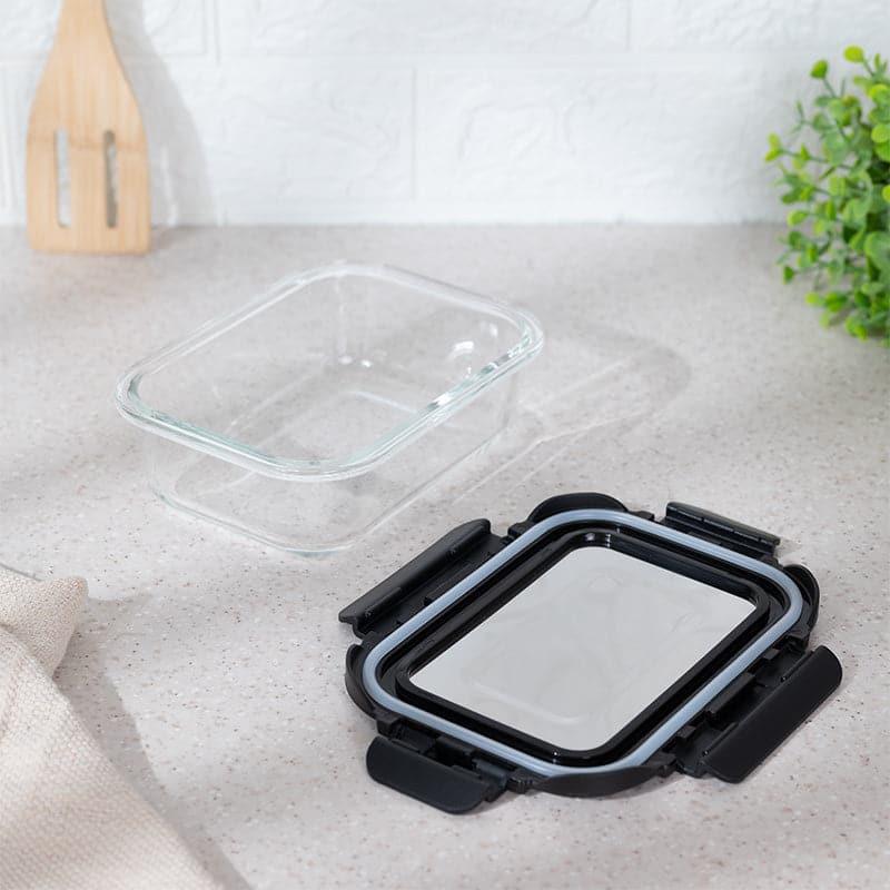 Tiffin Box & Storage Box - Boro Glass Lunch Box (Black) - 640 ML