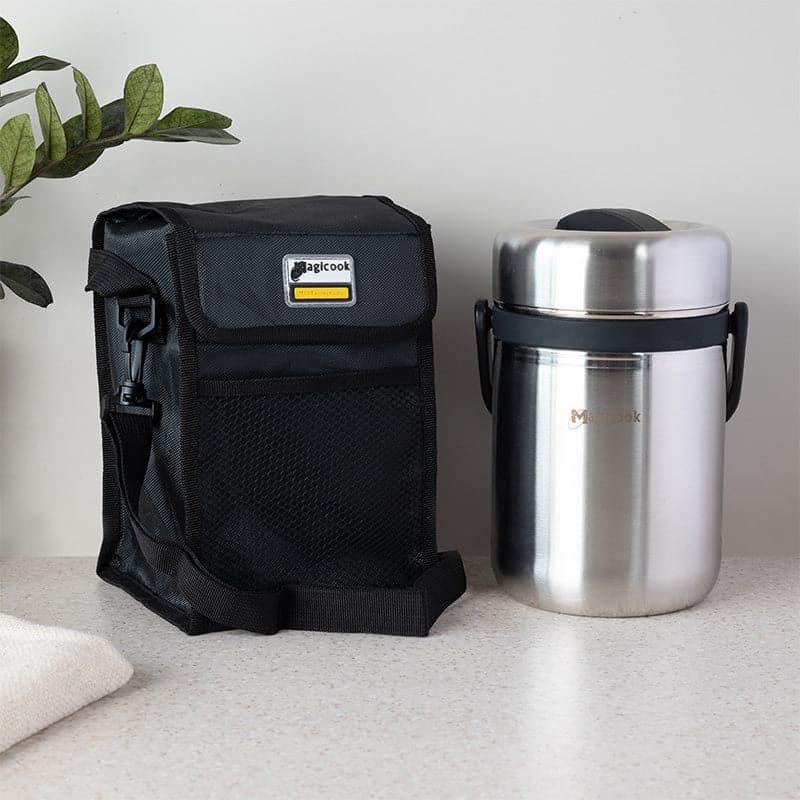 Tiffin Box & Storage Box - Cassa Insulated Lunch Box (Black) - 2500 ML