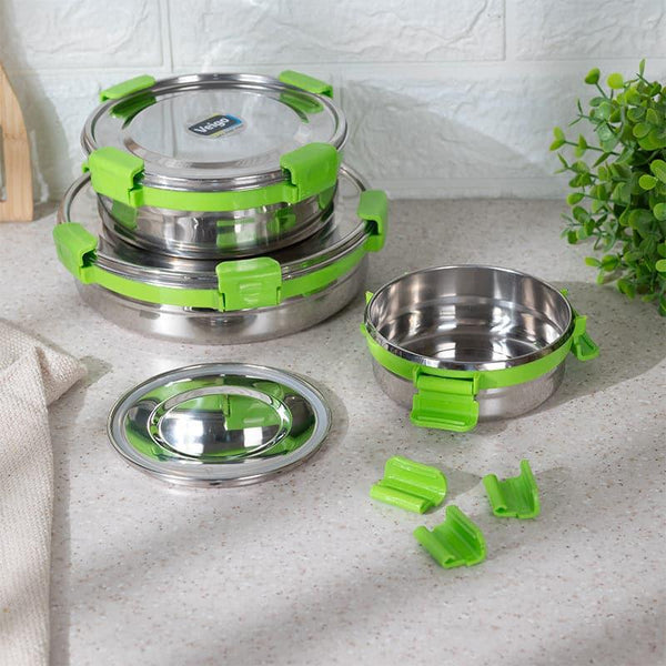 Buy Clip Lock Green Lunch Box (320/700/950 ML) - Set Of Three Tiffin Box & Storage Box from Vaaree