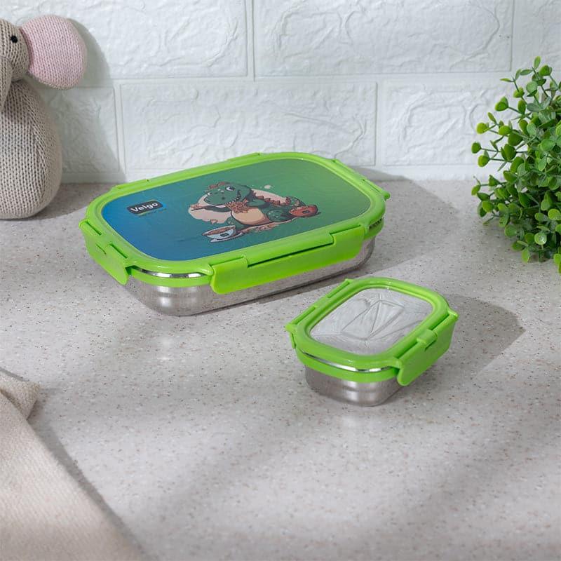 Buy Croc Whimsy Green Lunch Box (950/180 ML) - Two Piece Set Tiffin Box & Storage Box from Vaaree