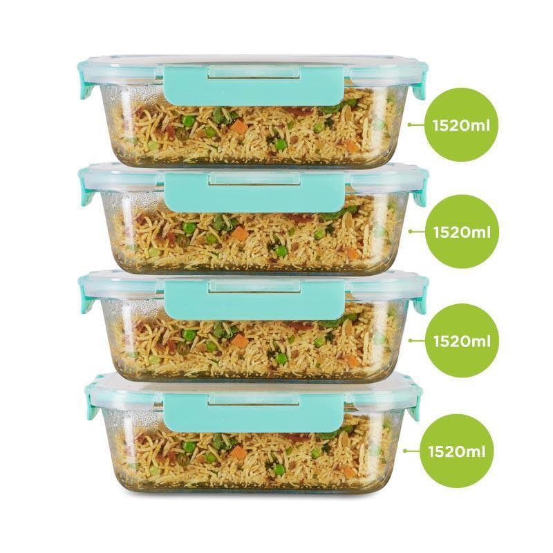 Buy Crusade Rectangle Glass Container - 1520 ML Tiffin Box & Storage Box from Vaaree