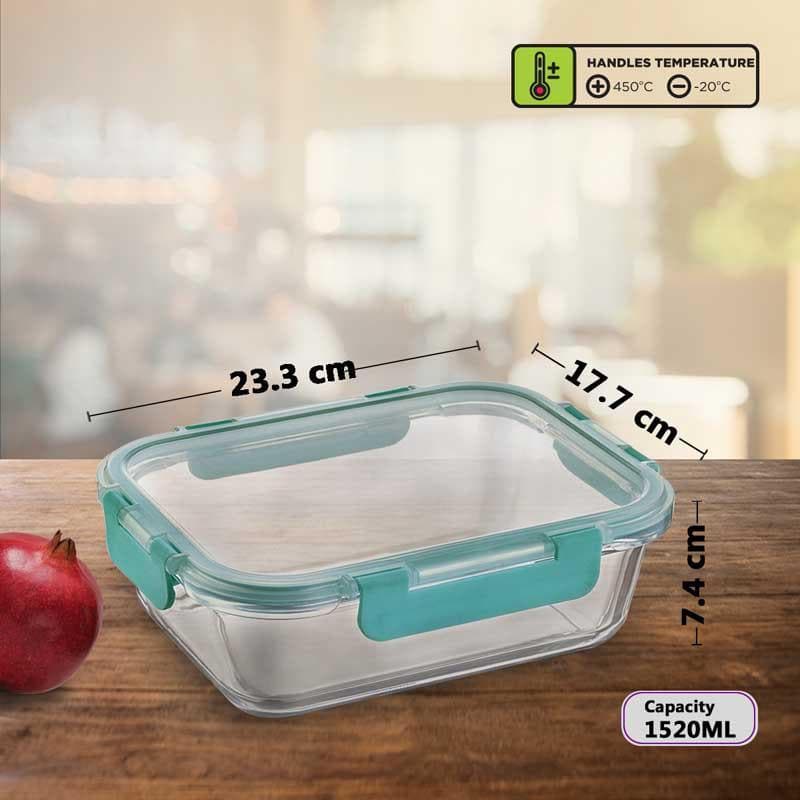 Buy Crusade Rectangle Glass Container - 1520 ML Tiffin Box & Storage Box from Vaaree