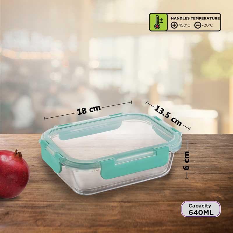 Buy Crusade Rectangle Glass Container - 640 ML Tiffin Box & Storage Box from Vaaree