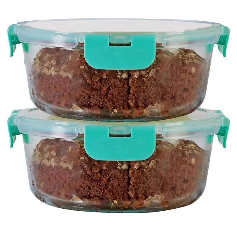 Tiffin Box & Storage Box - Crusade Round Glass Container - 930 ML