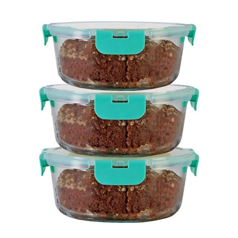 Tiffin Box & Storage Box - Crusade Round Glass Container - 930 ML