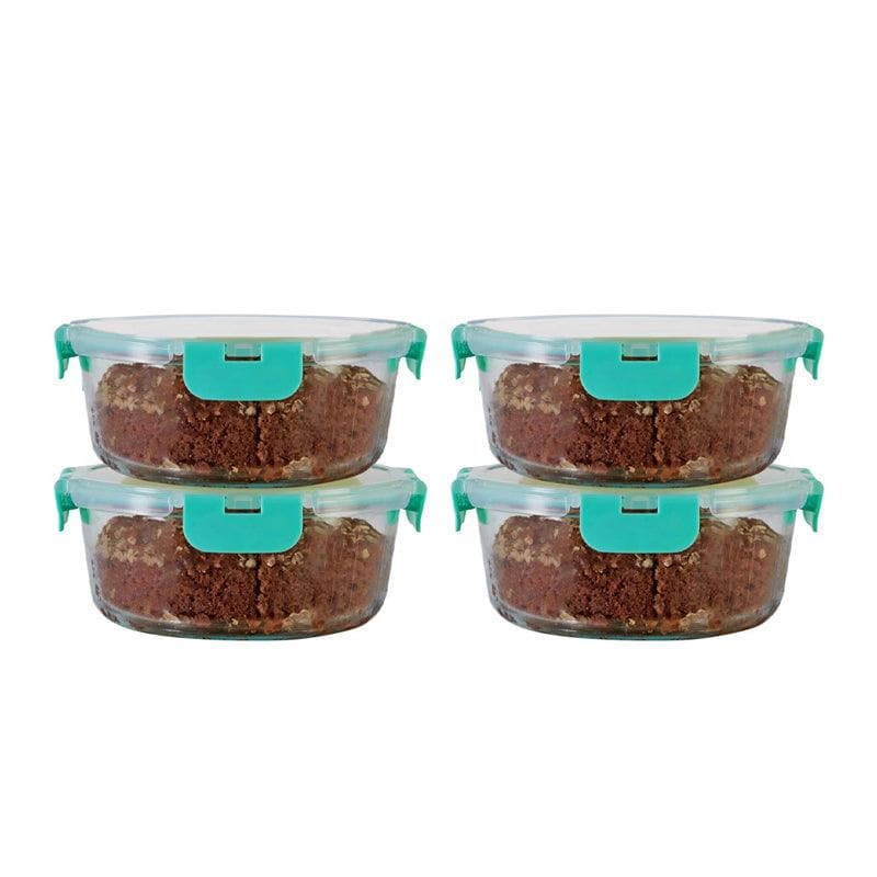 Tiffin Box & Storage Box - Crusade Round Glass Container - 930 ML