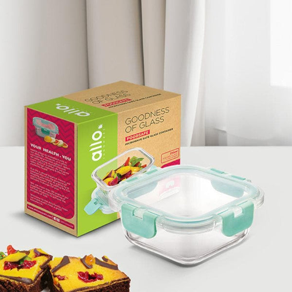 Tiffin Box & Storage Box - Crusade Square Glass Container - 310 ML