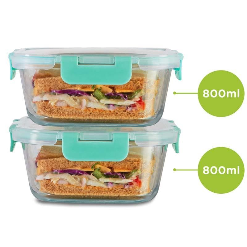 Buy Crusade Square Glass Container - 800 ML Tiffin Box & Storage Box from Vaaree