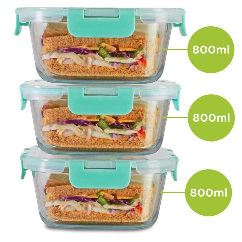 Buy Crusade Square Glass Container - 800 ML Tiffin Box & Storage Box from Vaaree