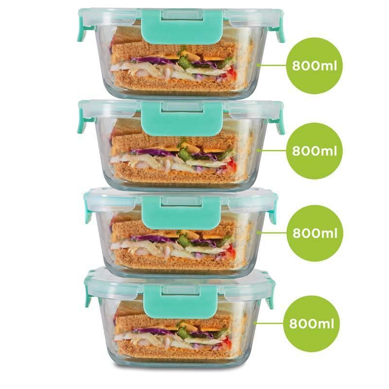 Buy Crusade Square Glass Container - 800 ML Tiffin Box & Storage Box from Vaaree