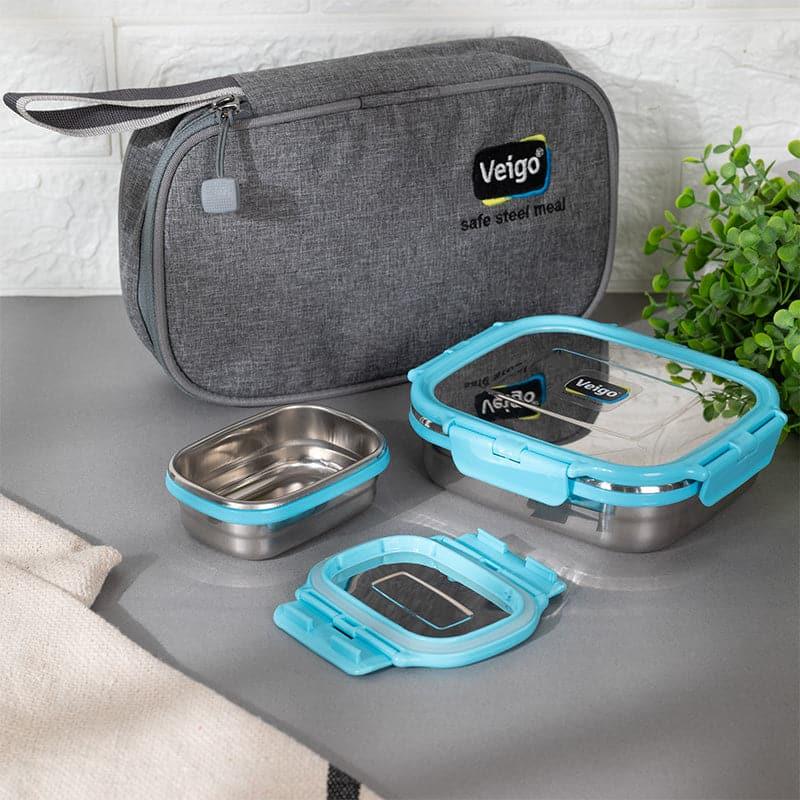 Buy Delica Aqua Lunch Box With Pouch (630/180 ML) - Two Piece Set Tiffin Box & Storage Box from Vaaree