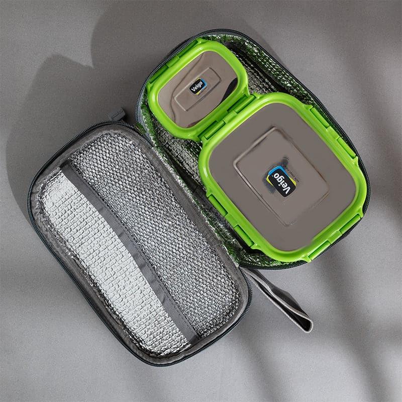 Buy Delica Green Lunch Box With Pouch (630/180 ML) - Two Piece Set Tiffin Box & Storage Box from Vaaree