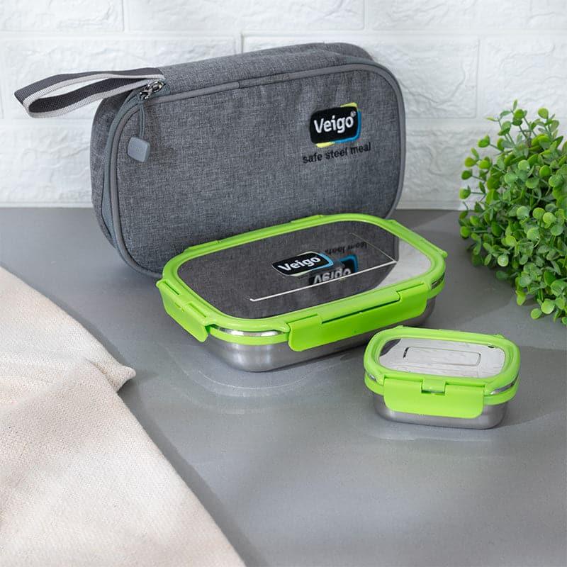 Buy Delico Pack Lunch Box With Insulated Pouch (Green) - Two Piece Set Tiffin Box & Storage Box from Vaaree