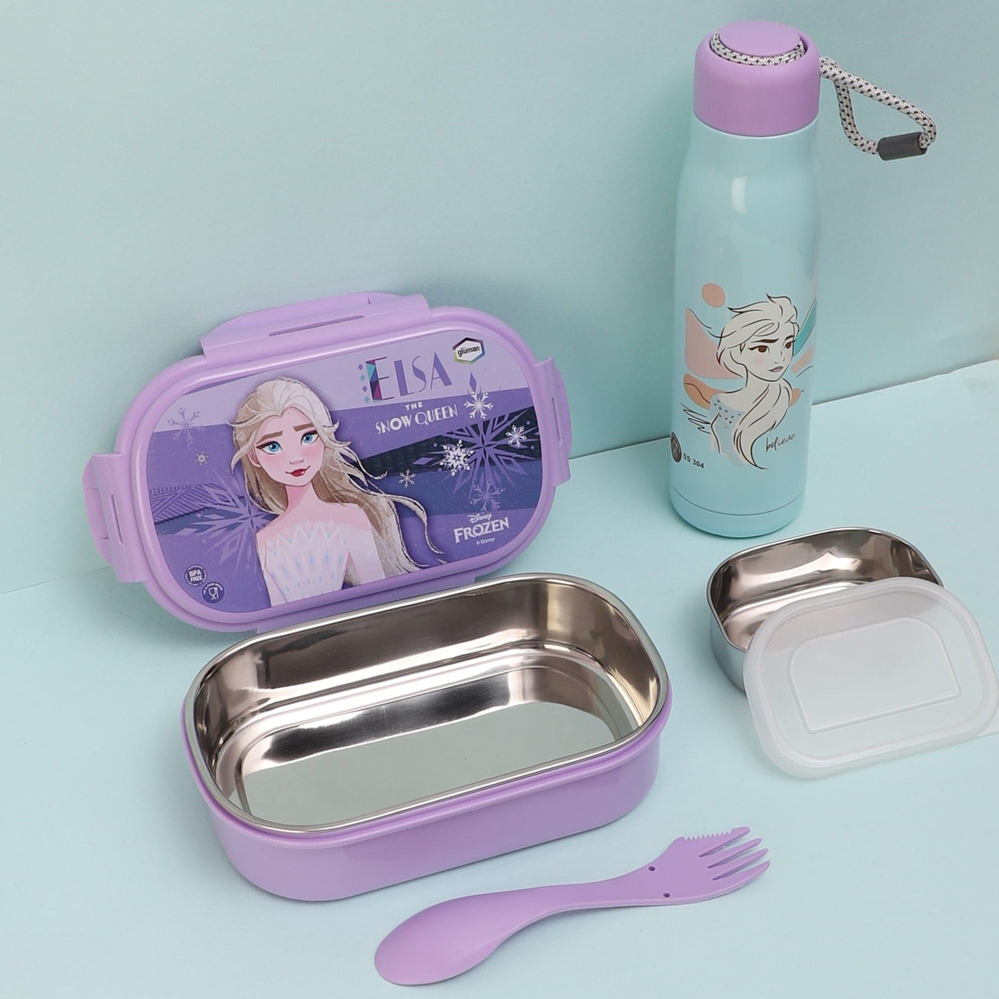 Buy Elsa Magic Lunch Box 700 ML With 600 ML Water Bottle - Two Piece Set Tiffins & Lunch Box from Vaaree