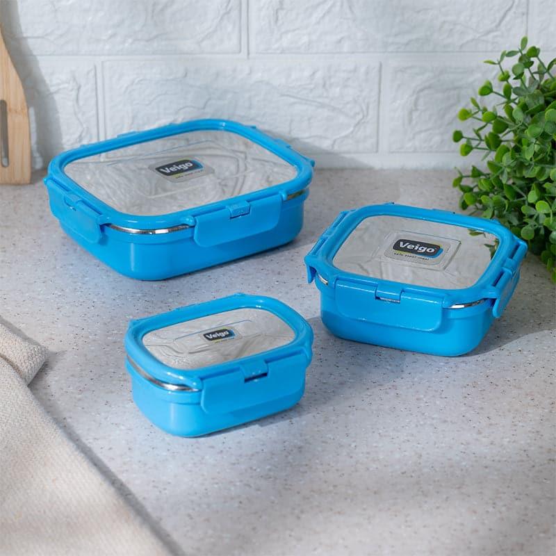 Buy Favour Stack Lunch Box (Blue) - Set Of Three Tiffin Box & Storage Box from Vaaree