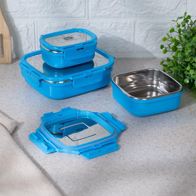Tiffin Box & Storage Box - Favour Stack Lunch Box (Blue) - Set Of Three