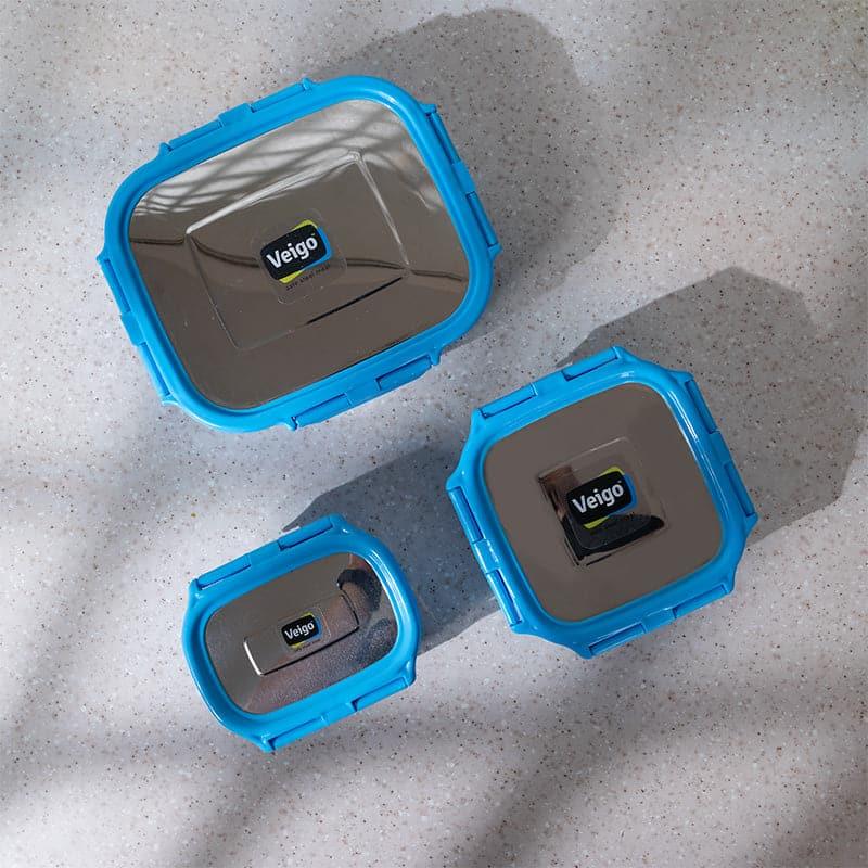 Tiffin Box & Storage Box - Favour Stack Lunch Box (Blue) - Set Of Three