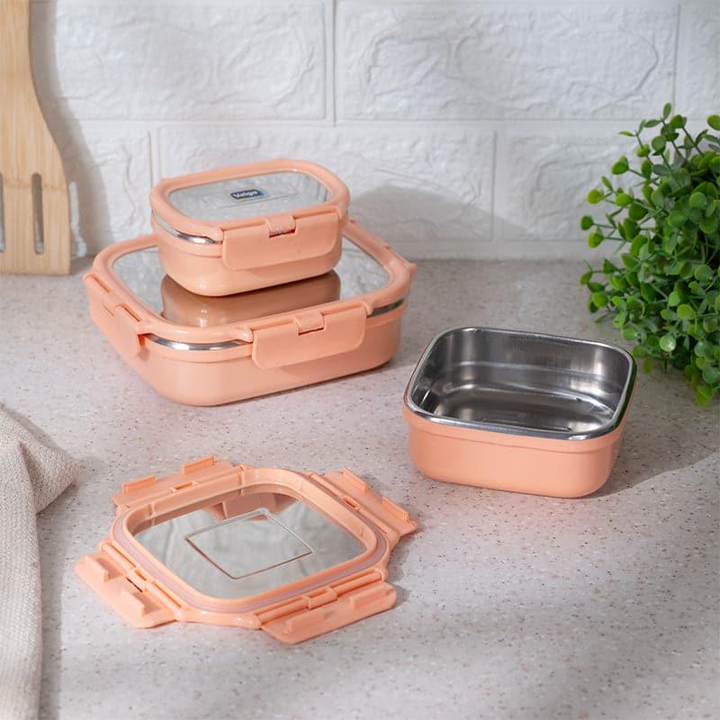 Buy Favour Stack Lunch Box (Peach) - Three Piece Set Tiffin Box & Storage Box from Vaaree