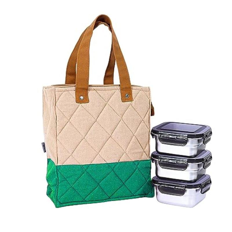 Tiffin Box & Storage Box - Flavour Lock Lunch Combo (Green) - Set Of Four