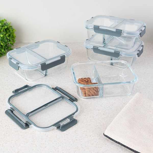 Tiffin Box & Storage Box - Flavour Tight Glass Lunch Box - Black