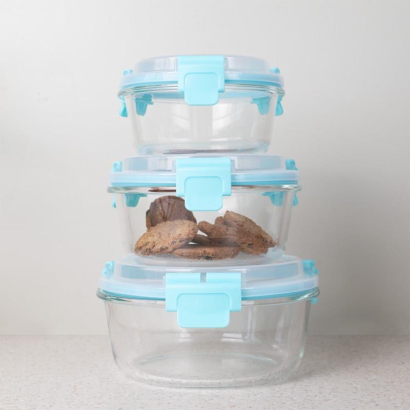 Tiffin Box & Storage Box - Flavour Tight Round Lunch Box - Aqua