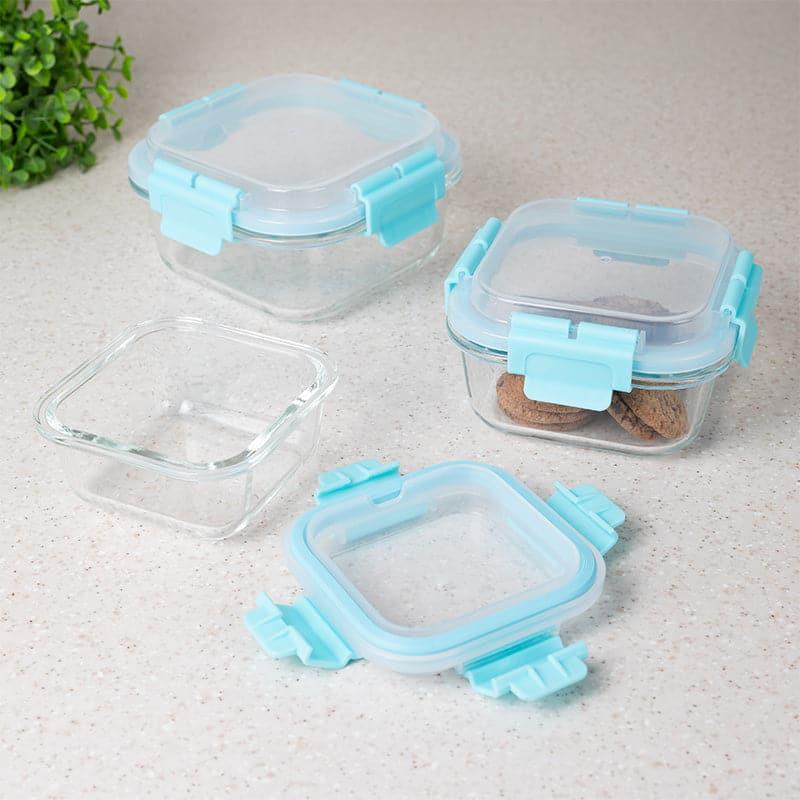 Tiffin Box & Storage Box - Flavour Tight Square Lunch Box - Aqua