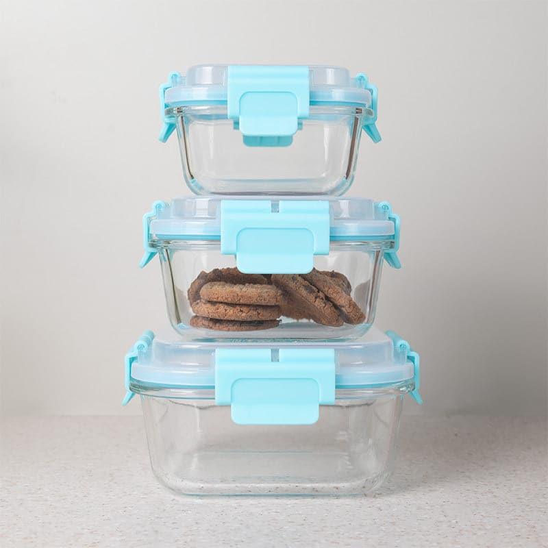 Tiffin Box & Storage Box - Flavour Tight Square Lunch Box - Aqua