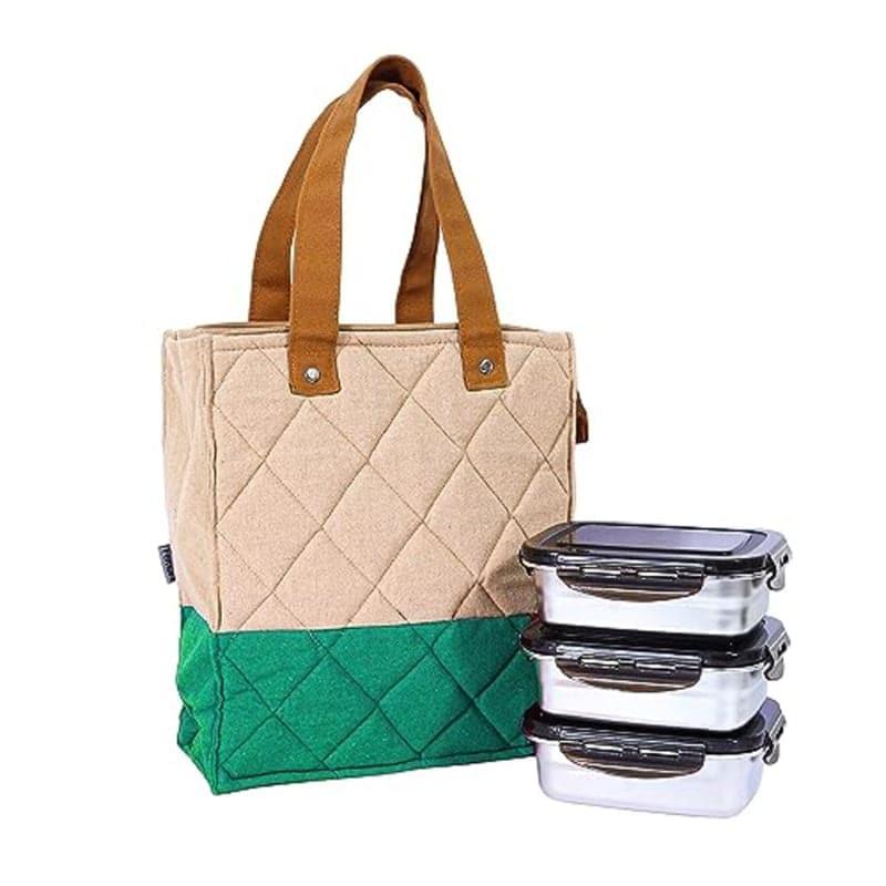 Tiffin Box & Storage Box - Foodie Pack Lunch Combo (Green) - Set Of Four