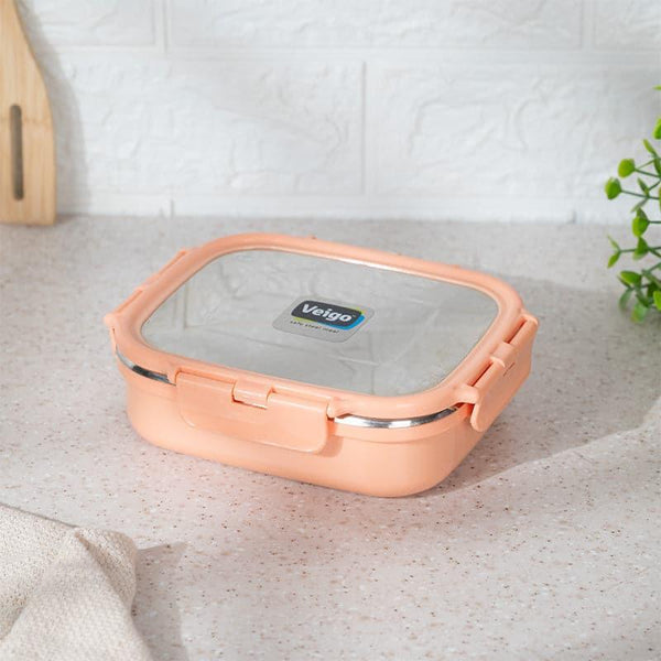 Tiffin Box & Storage Box - Happy Heat Insulated Lunch Box (Peach) - 630 ML