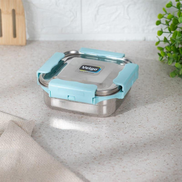 Tiffin Box & Storage Box - Hotserve Stainless Steel Lunch Box (Cyan) - 450 ML