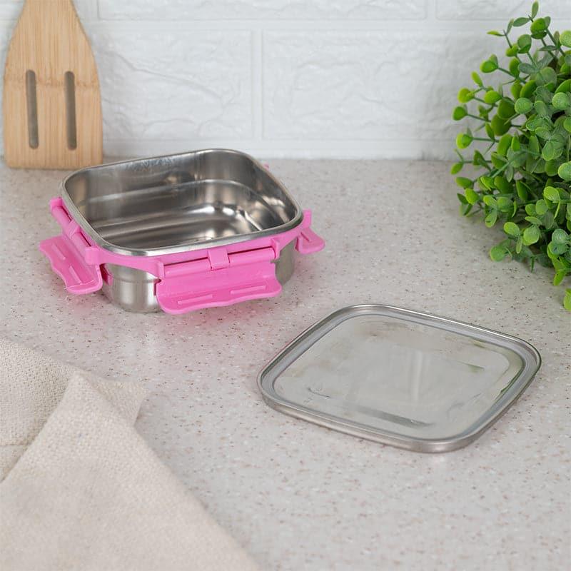 Tiffin Box & Storage Box - Hotserve Stainless Steel Lunch Box (Pink) - 450 ML