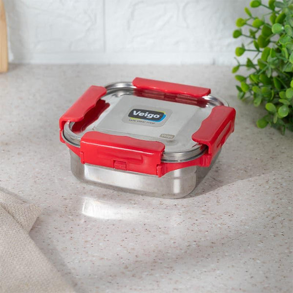 Tiffin Box & Storage Box - Hotserve Stainless Steel Lunch Box (Red) - 450 ML