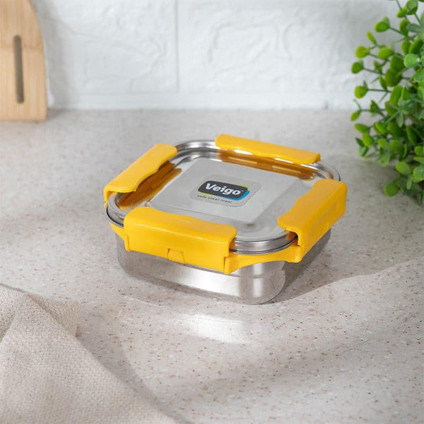 Tiffin Box & Storage Box - Hotserve Stainless Steel Lunch Box (Yellow) - 450 ML