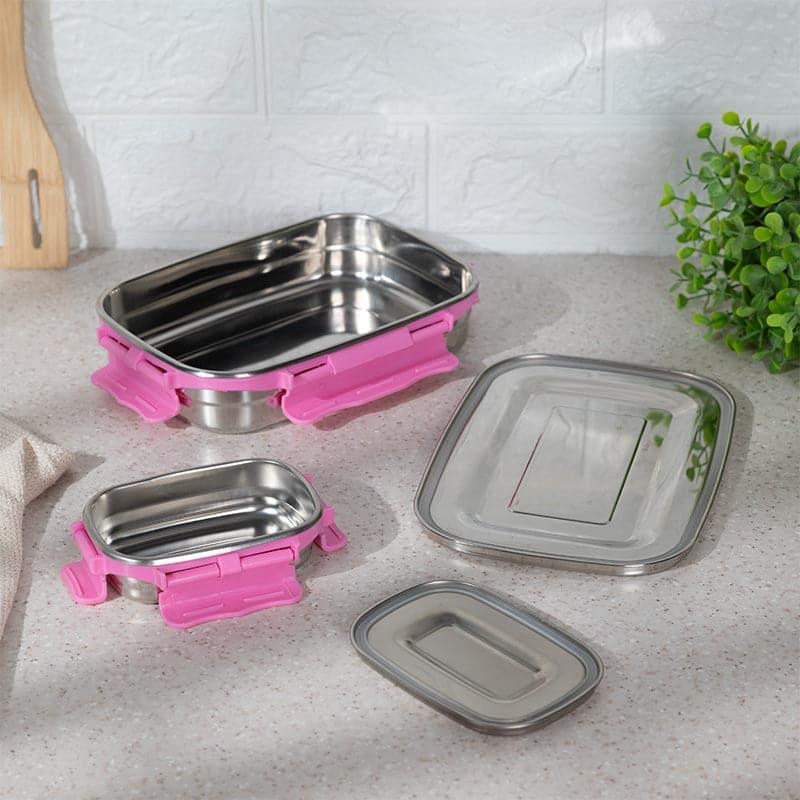 Buy Ligo Pink Lunch Box (950/200 ML) - Two Piece Set Tiffin Box & Storage Box from Vaaree