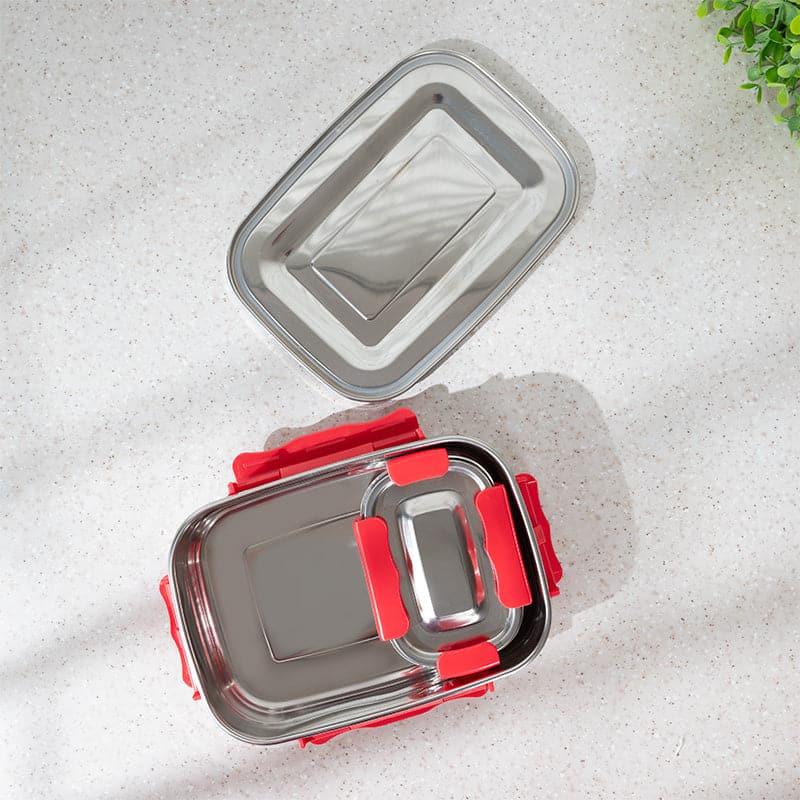 Tiffin Box & Storage Box - Ligo Red Lunch Box (950/200 ML) - Two Piece Set