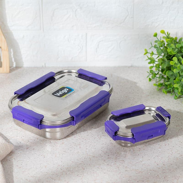 Tiffin Box & Storage Box - Ligo Violet Lunch Box (950/200 ML) - Two Piece Set