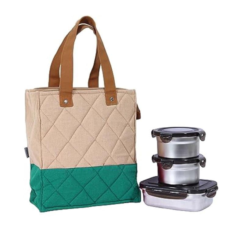 Tiffin Box & Storage Box - Midday Munchie Lunch Combo (Green) - Set Of Four