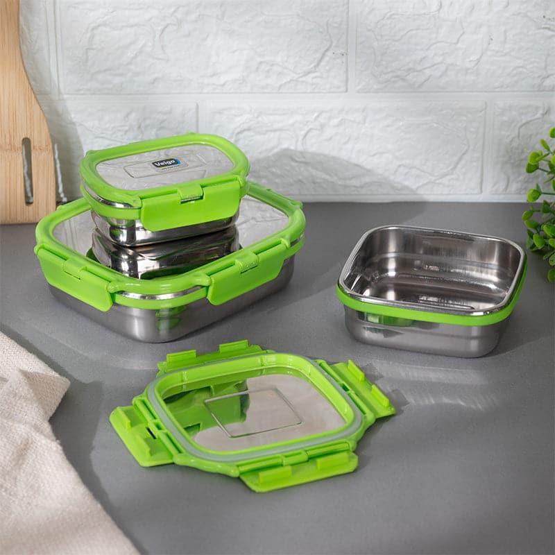 Buy Savory Sam Green Lunch Box (630/330/180 ML) - Three Piece Set Tiffin Box & Storage Box from Vaaree