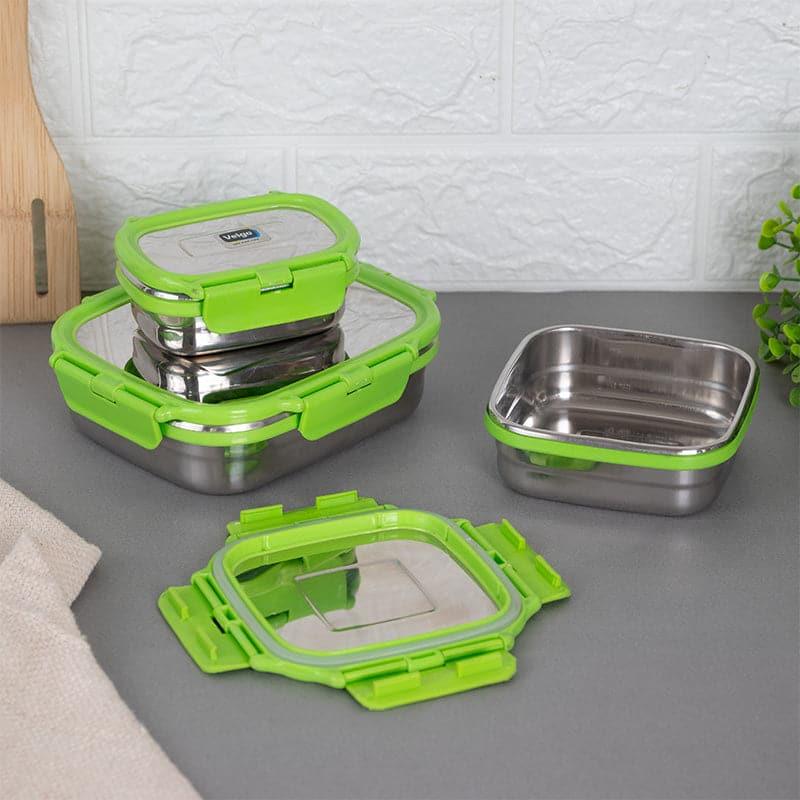 Buy Savory Sam Green Lunch Box (630/330/180 ML) - Three Piece Set Tiffin Box & Storage Box from Vaaree