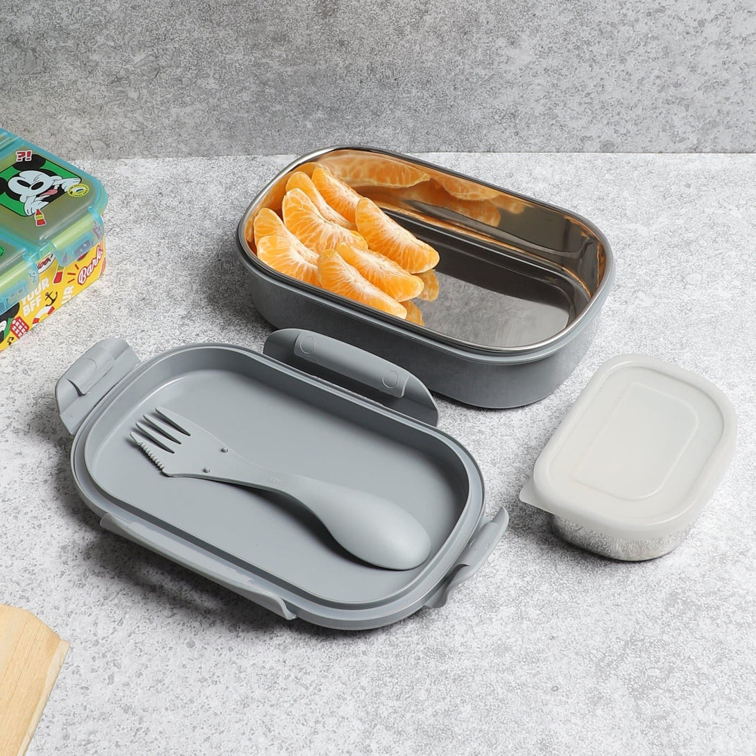 Tiffin Box & Storage Box - Spider Play Lunch Box (Grey) - 800 ML