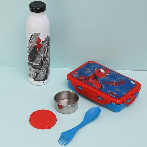 Tiffin Box & Storage Box - Spider Saviour Lunch Box 700 ML With 600 ML Water Bottle - Two Piece Set