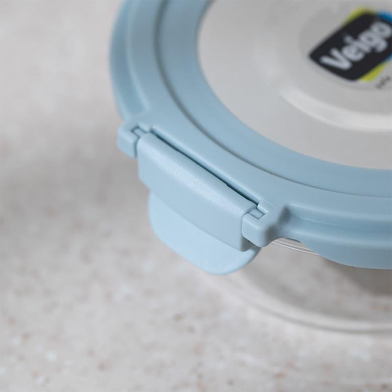 Tiffin Box & Storage Box - Tasteo Blue Glass Lunch Box (320 ML/400 ML) - Set Of Four