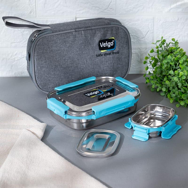 Buy Tasteo Pack Aqua Lunch Box With Insulated Pouch (950/200 ML) - Two Piece Set Tiffin Box & Storage Box from Vaaree