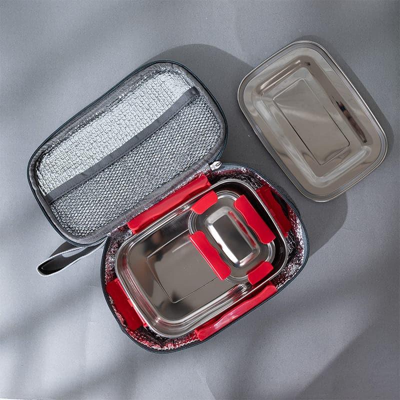 Buy Tasteo Pack Red Lunch Box With Insulated Pouch (950/200 ML) - Two Piece Set Tiffin Box & Storage Box from Vaaree