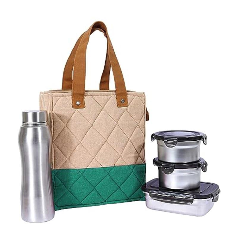 Tiffin Box & Storage Box - Tasty Tote Lunch Combo (Green) - Set Of Five