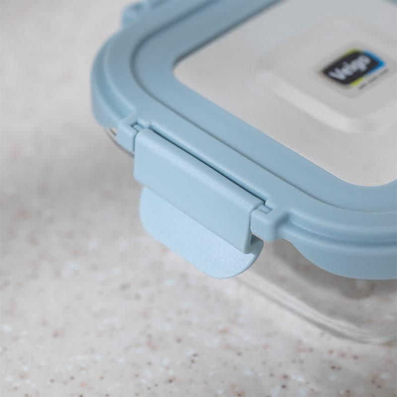 Tiffin Box & Storage Box - Timo Glass Lunch Box (Blue) - 320 ML
