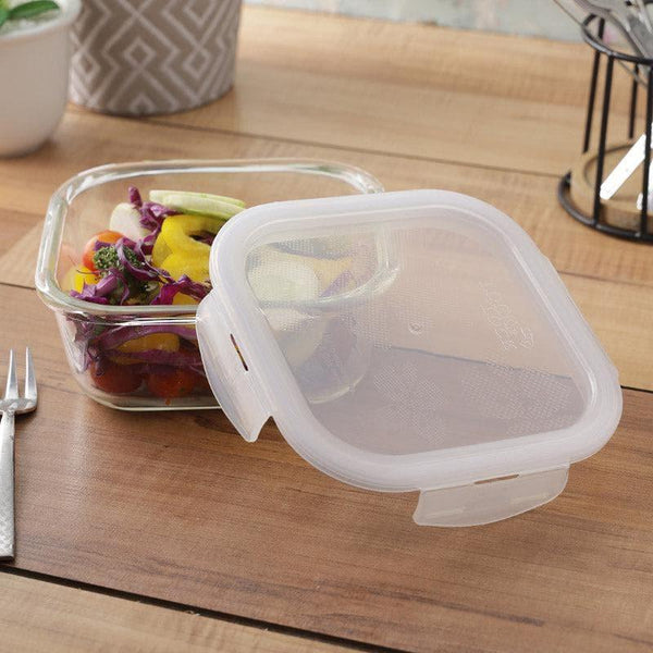 Tiffin Box & Storage Box - Timpo Square Borosilicate Lunch Box - 470 ML