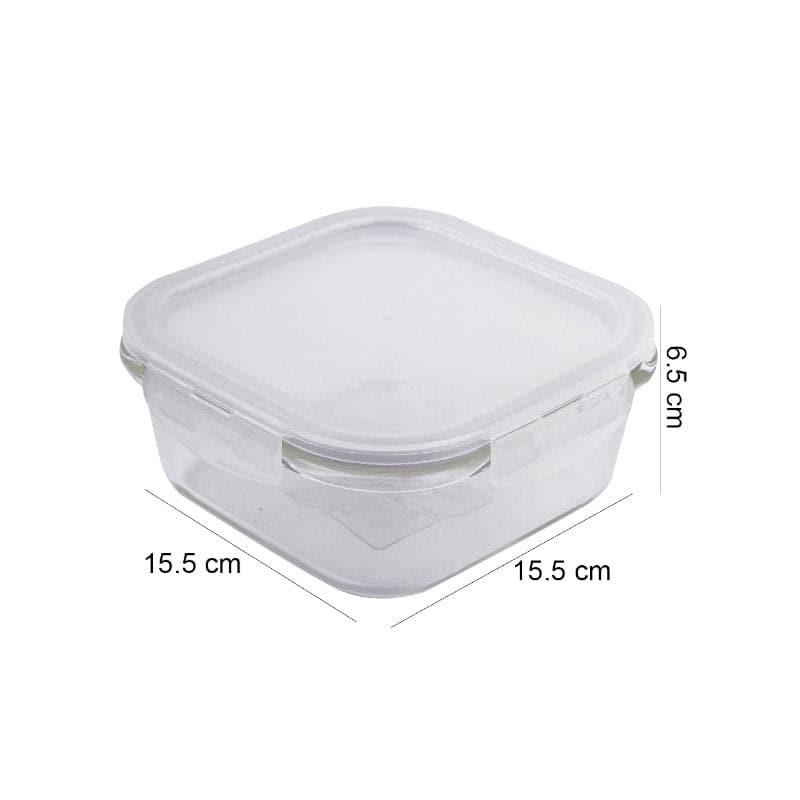 Tiffin Box & Storage Box - Timpo Square Borosilicate Lunch Box - 470 ML