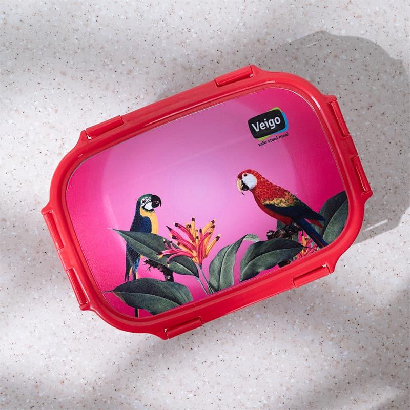 Buy Tropic Trove Pink Lunch Box (950/180 ML) - Two Piece Set Tiffin Box & Storage Box from Vaaree