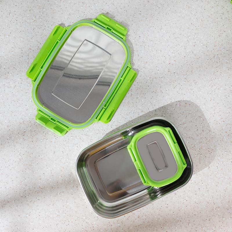 Buy Vidora Green Stainless Steel Lunch Box (950/180 ML) - Two Piece Set Tiffin Box & Storage Box from Vaaree